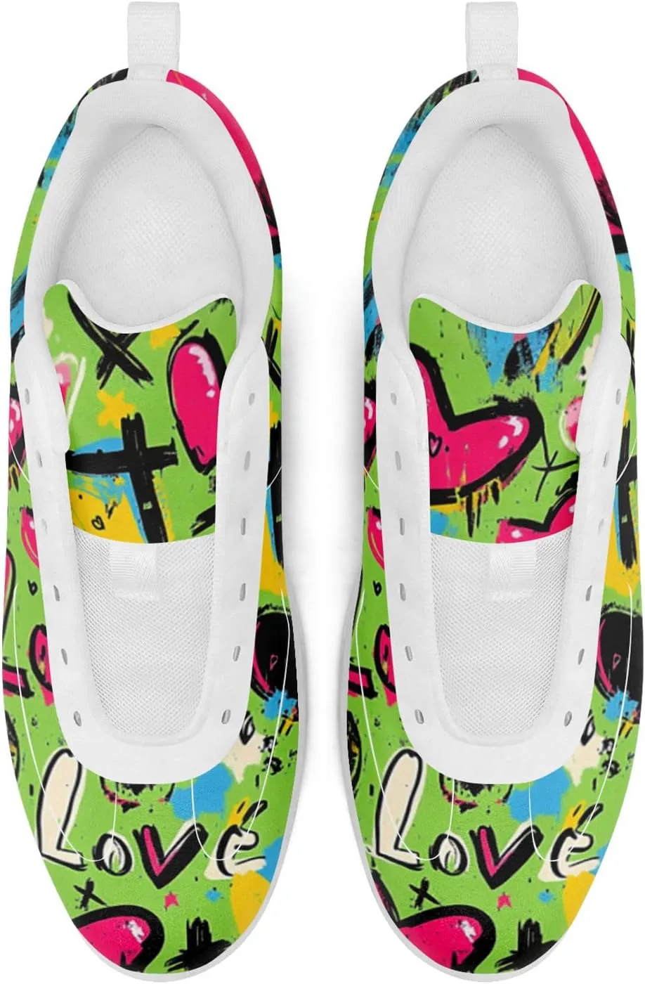 Breathable Golf Shoes for Men, Artistic Design Women's Spikeless Golf Sneakers with Heel Ventilation Sport Trainers