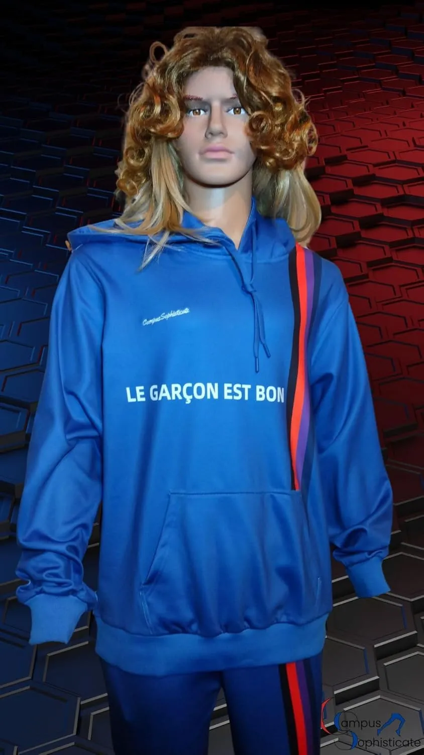 Campus Sophisticate Men's Premium Hoodie LE GARCON EST BON | Soft Breathable Lightweight Sport Sweatshirt