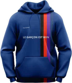 Campus Sophisticate Men's Premium Hoodie LE GARCON EST BON | Soft Breathable Lightweight Sport Sweatshirt