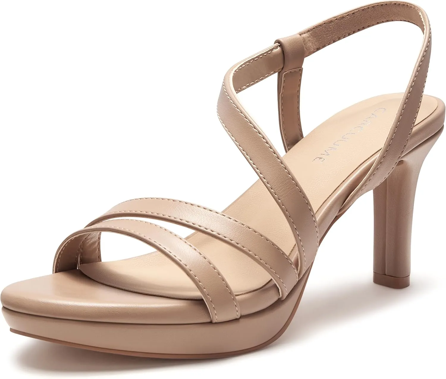 Carcuume Women's Strappy Platform Heeled Sandal,NATRACY-DD