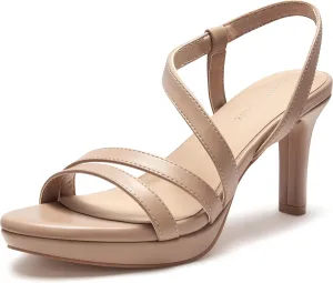 Carcuume Women's Strappy Platform Heeled Sandal,NATRACY-DD