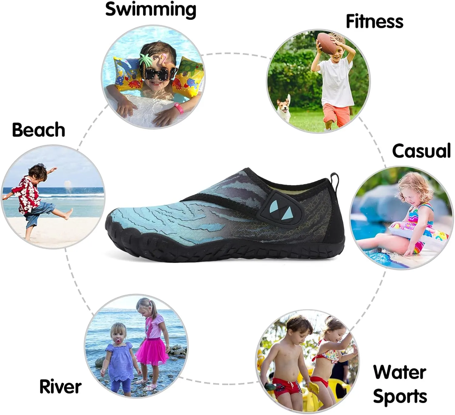 Centipede Demon Kids Water Shoes Girls Boys Quick Dry Aqua Shoes Barefoot Water Sneakers for Beach Swim Pool Boats Outdoor Water Sports Little/Big Kid