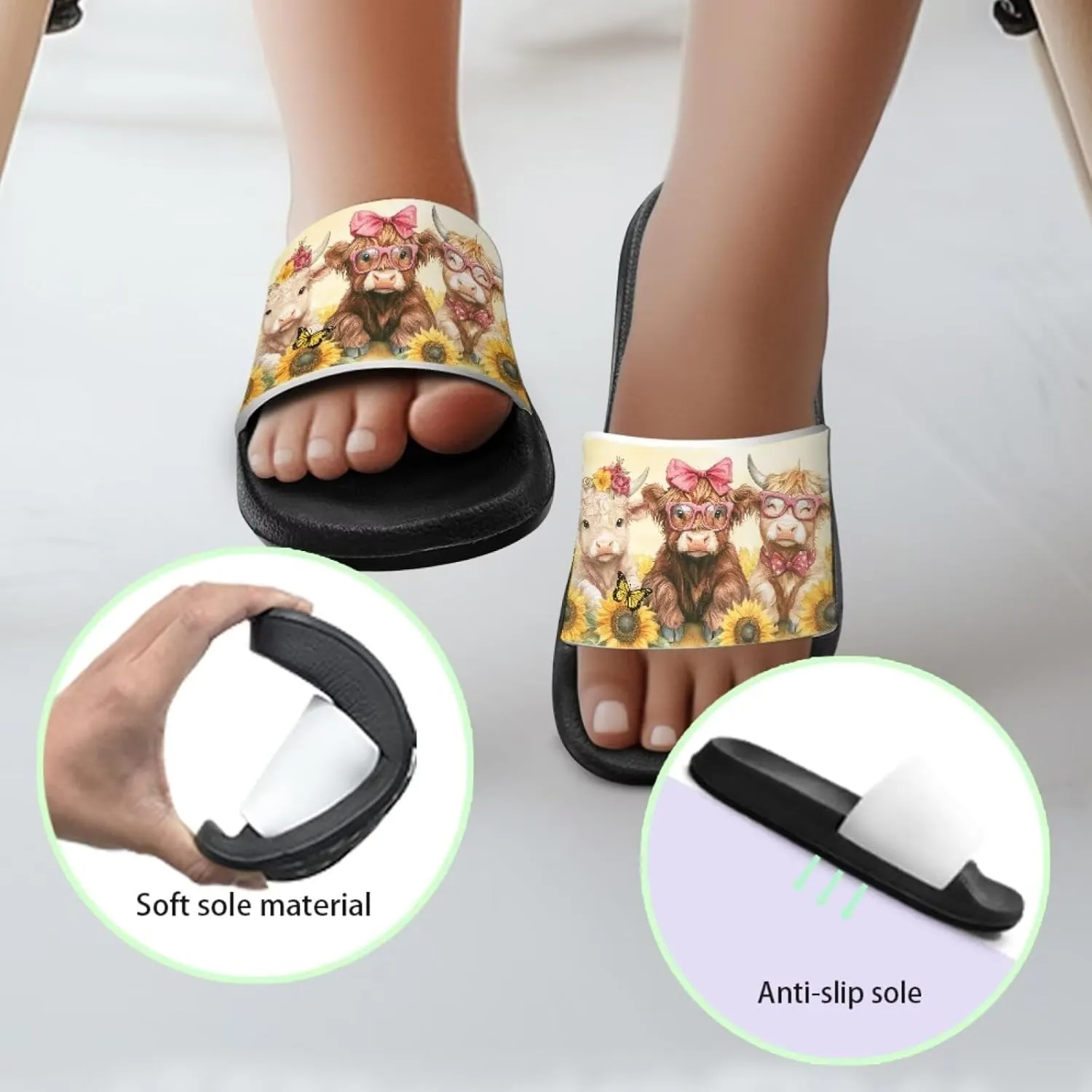 Children Slide Sandals Soft Anti-Skid Sandal Comfort Lightweight Slip On Summer Slippers for Beach Pool