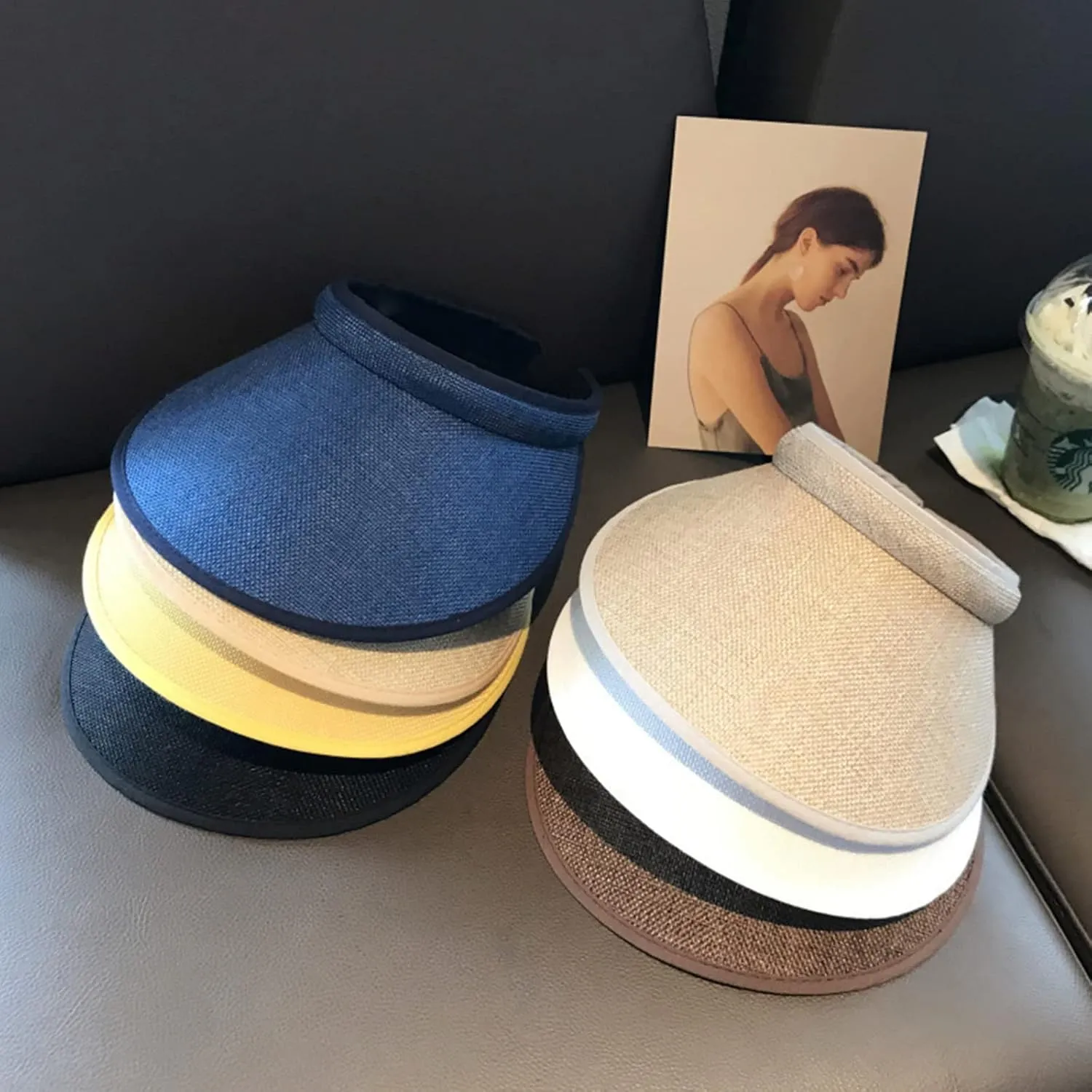 Cloth Covered Slip-On Visor for Women, Adjustable Cap Sports Sun Visors for Men