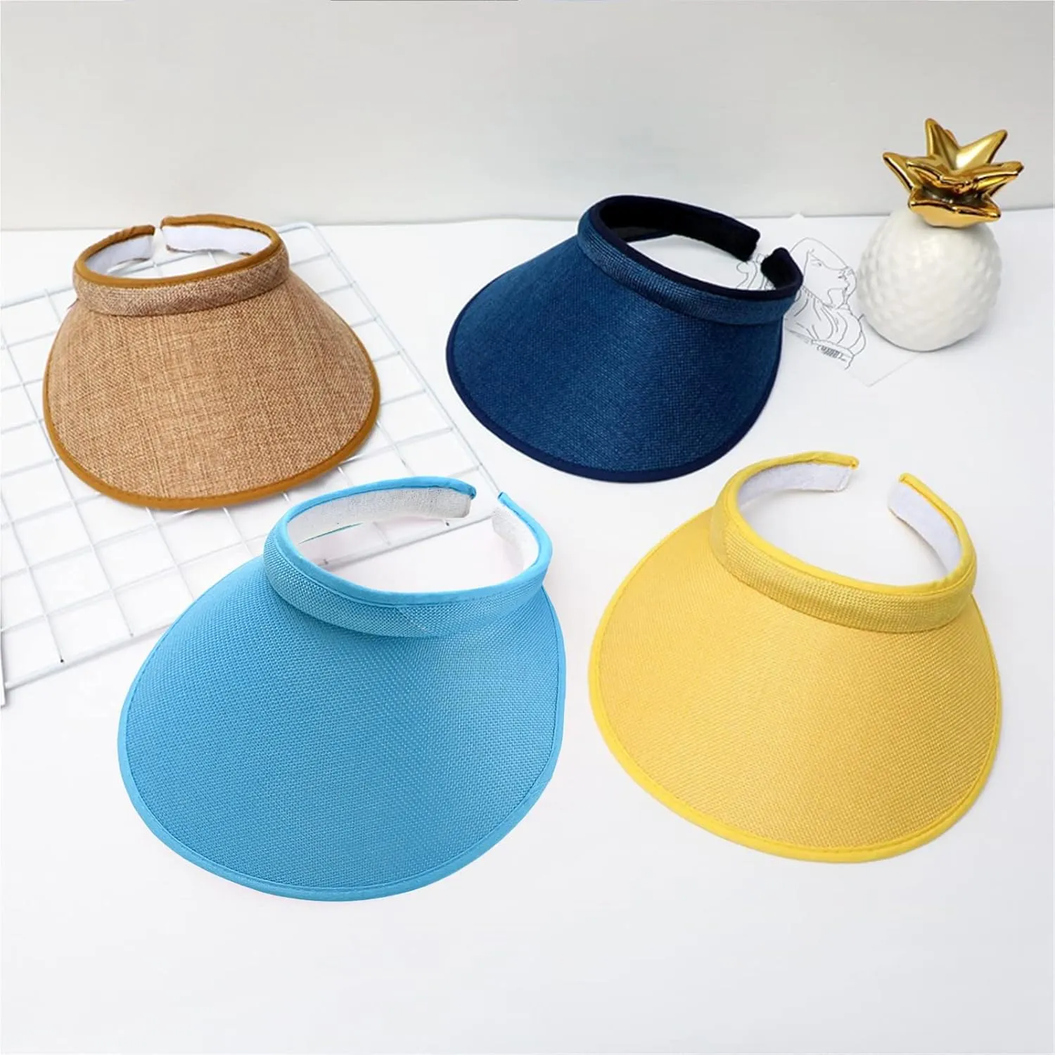 Cloth Covered Slip-On Visor for Women, Adjustable Cap Sports Sun Visors for Men