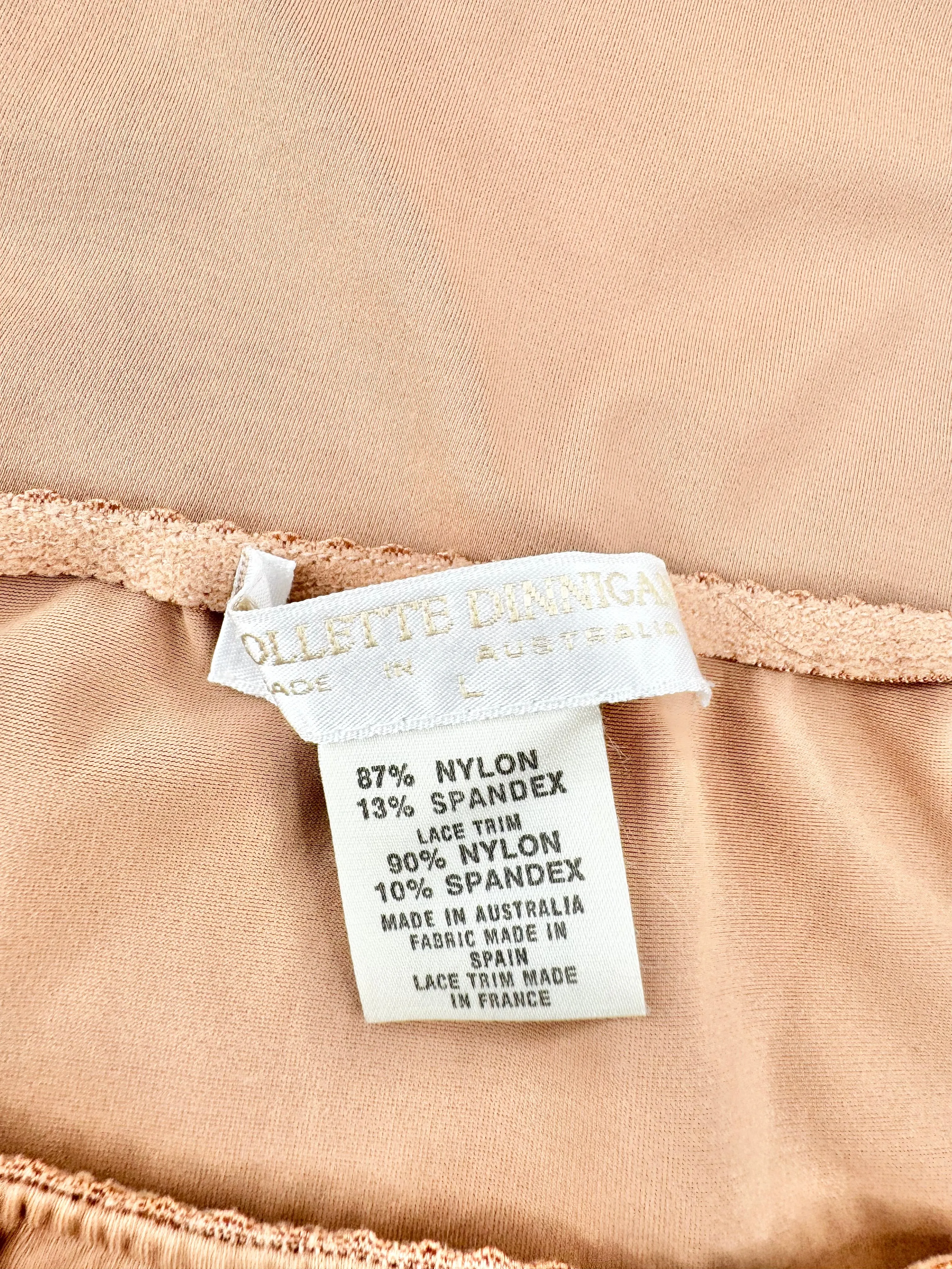 Colette Dinnigan Muted Orange Nylon Slip Skirt - AU10/12