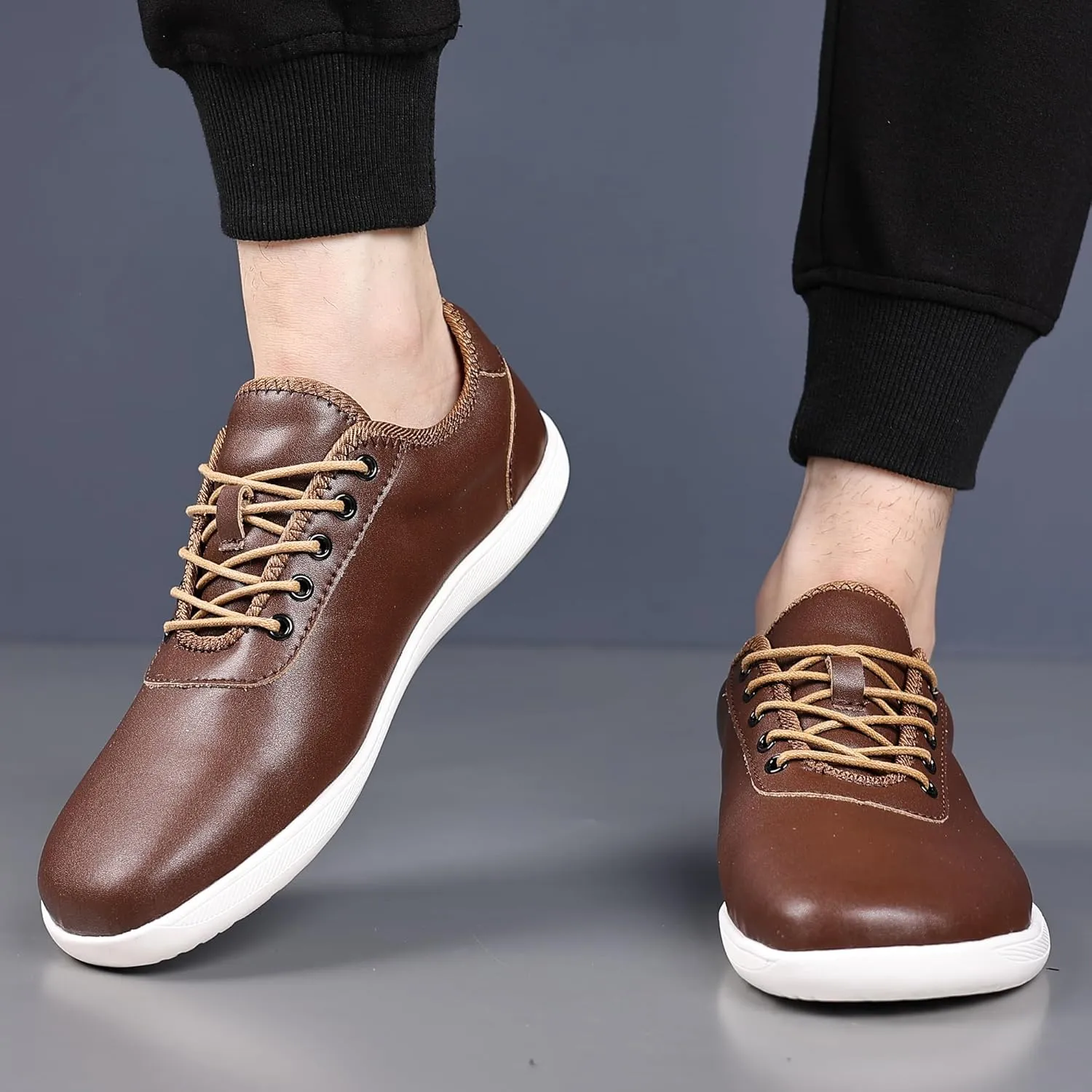COSIDRAM Men's Casual Loafers Comfort Wide Toe Soft Daily Walking Sneakers Classic Slip On Shoes