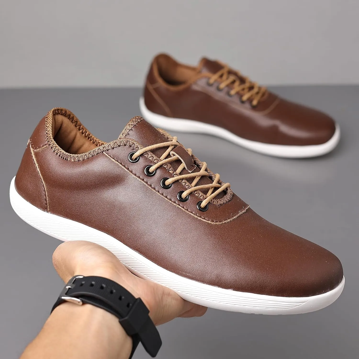 COSIDRAM Men's Casual Loafers Comfort Wide Toe Soft Daily Walking Sneakers Classic Slip On Shoes