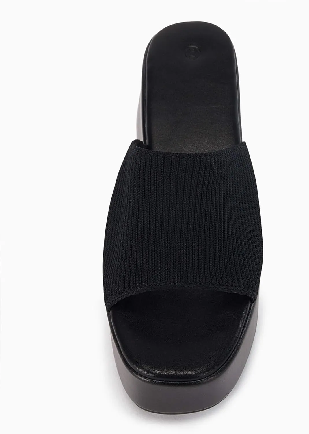 Coutgo Womens Platform Slides Sandals Square Open Toe Slip On Elastic Band Casual Lightweight Wedge Shoes
