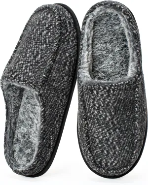 Cozylook Men's Slip-on Slippers, Memory Foam Padded House Moccasins, Non-Slip Sole Indoor/Outdoor, Soft Plush Lining, Cozy Gifts, Sizes 8-15