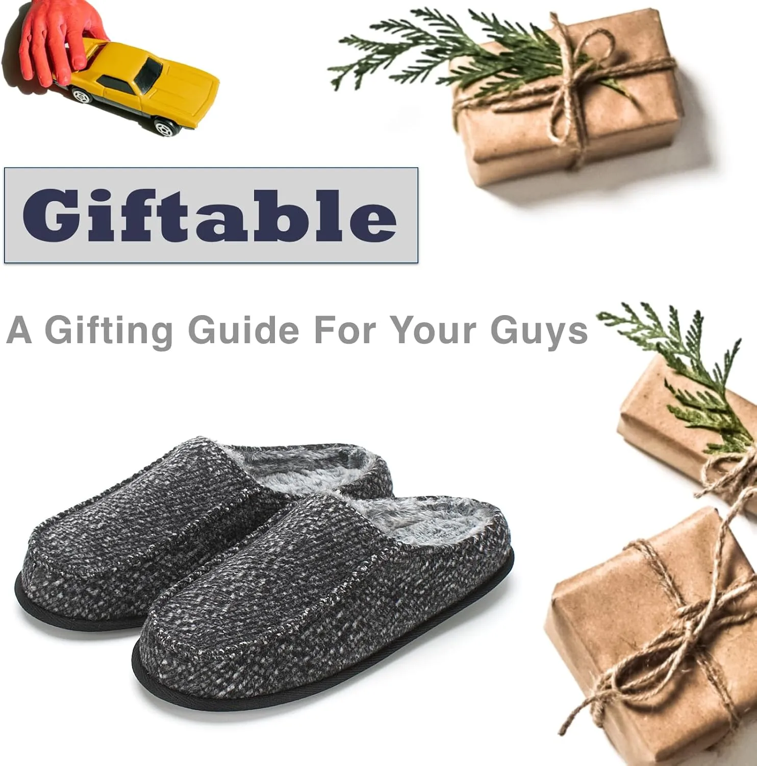 Cozylook Men's Slip-on Slippers, Memory Foam Padded House Moccasins, Non-Slip Sole Indoor/Outdoor, Soft Plush Lining, Cozy Gifts, Sizes 8-15