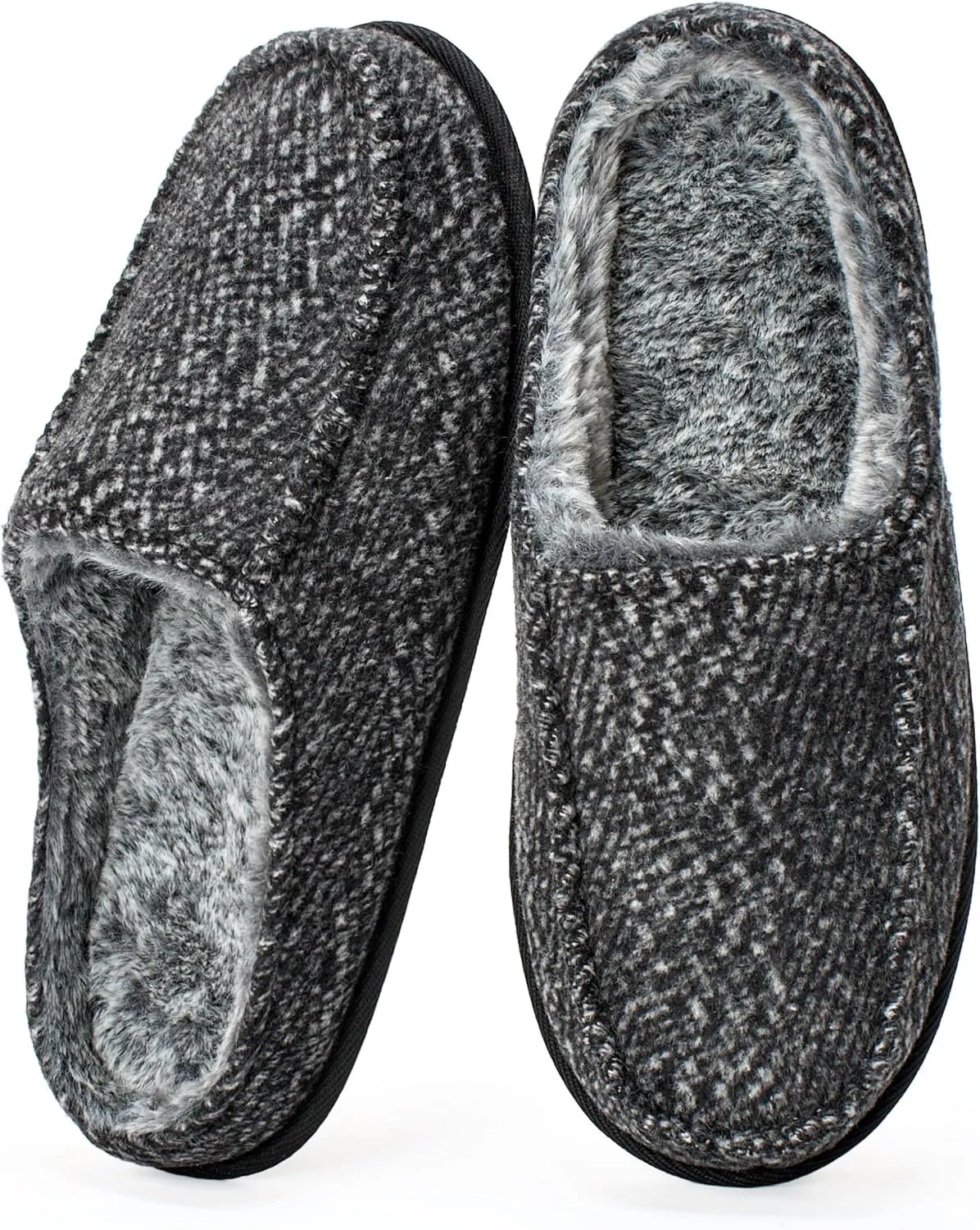 Cozylook Men's Slip-on Slippers, Memory Foam Padded House Moccasins, Non-Slip Sole Indoor/Outdoor, Soft Plush Lining, Cozy Gifts, Sizes 8-15