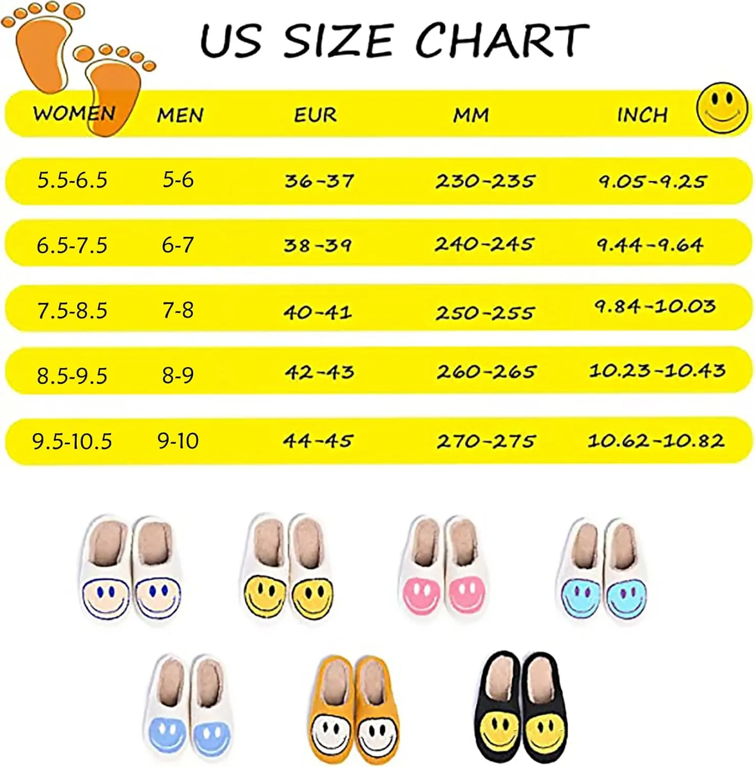 Cute Smile Face Slippers for Women and Men,Soft Plush Comfy Warm Couple Slip-On House Happy Face Slippers For Winter Indoor Outdoor Smile Slippers Non-slip Fuzzy Flat Slides
