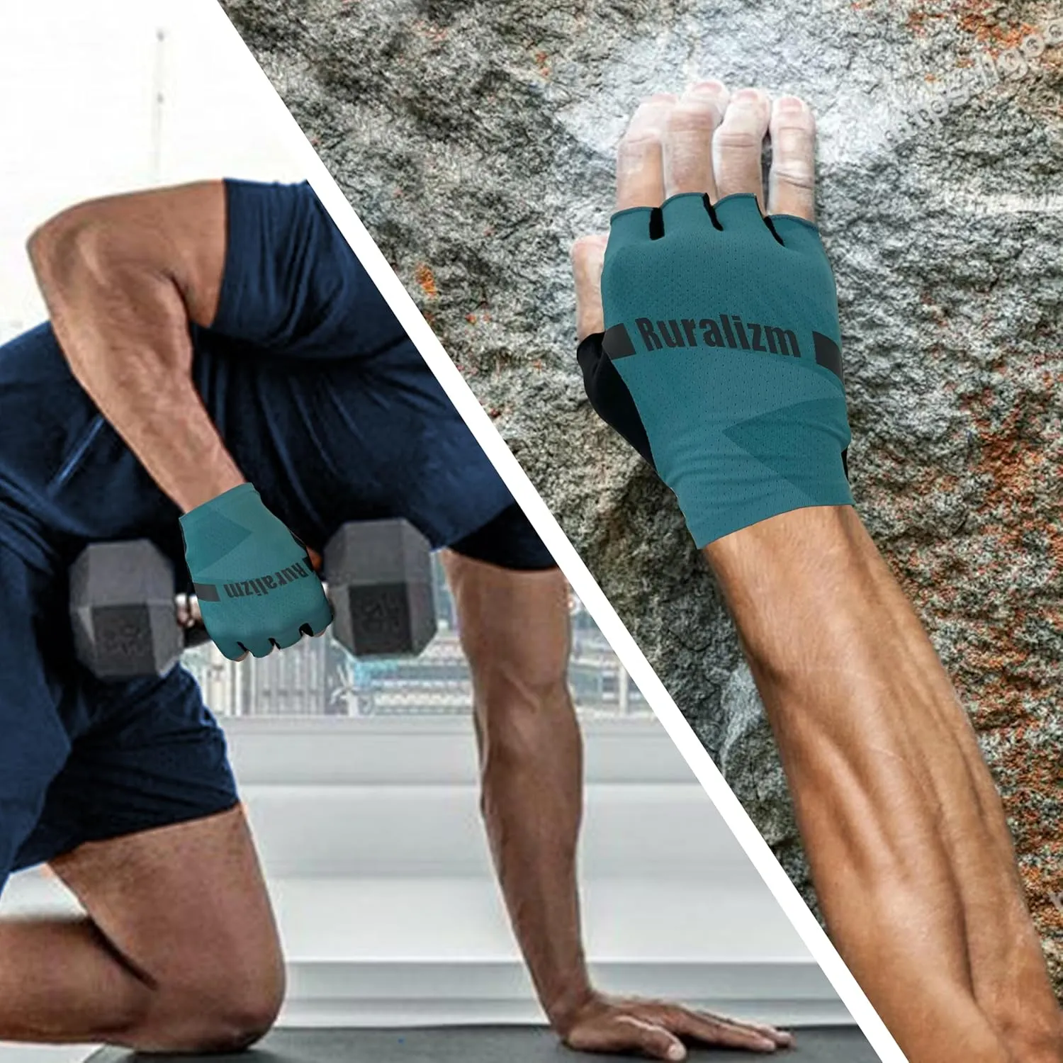 Cycling Bike Gloves for Men Women Anti-Slip Grip Padding Half Finger, Breathable Shock Absortion Fingerless Bicycle Mountain Road Biking Gloves