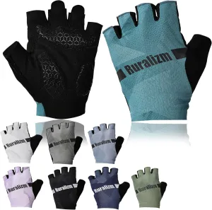 Cycling Bike Gloves for Men Women Anti-Slip Grip Padding Half Finger, Breathable Shock Absortion Fingerless Bicycle Mountain Road Biking Gloves