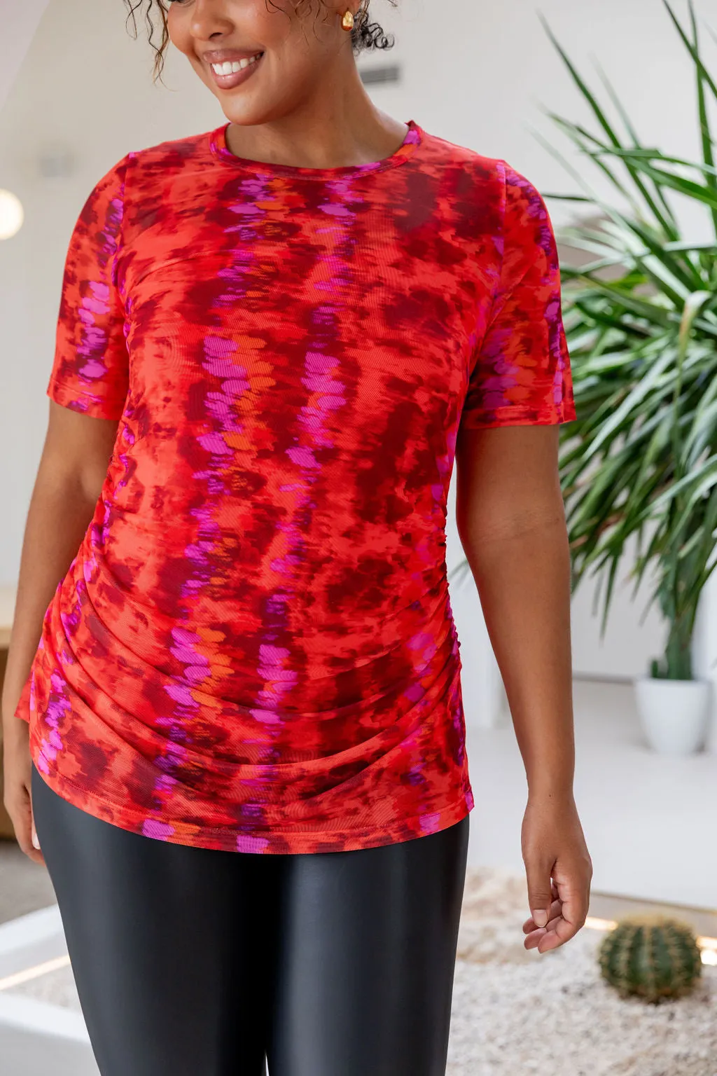 Darla Mesh Top in Red
