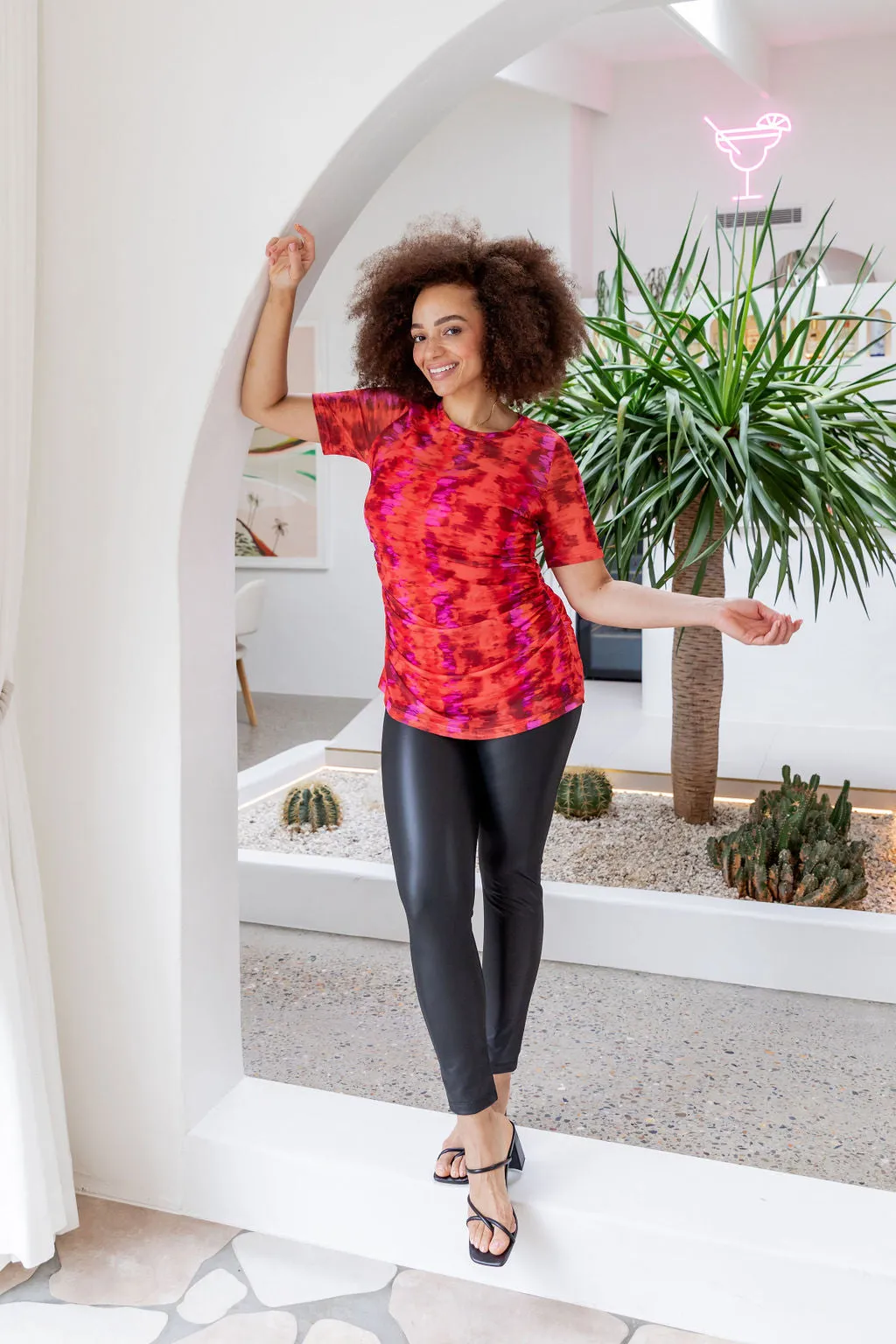 Darla Mesh Top in Red