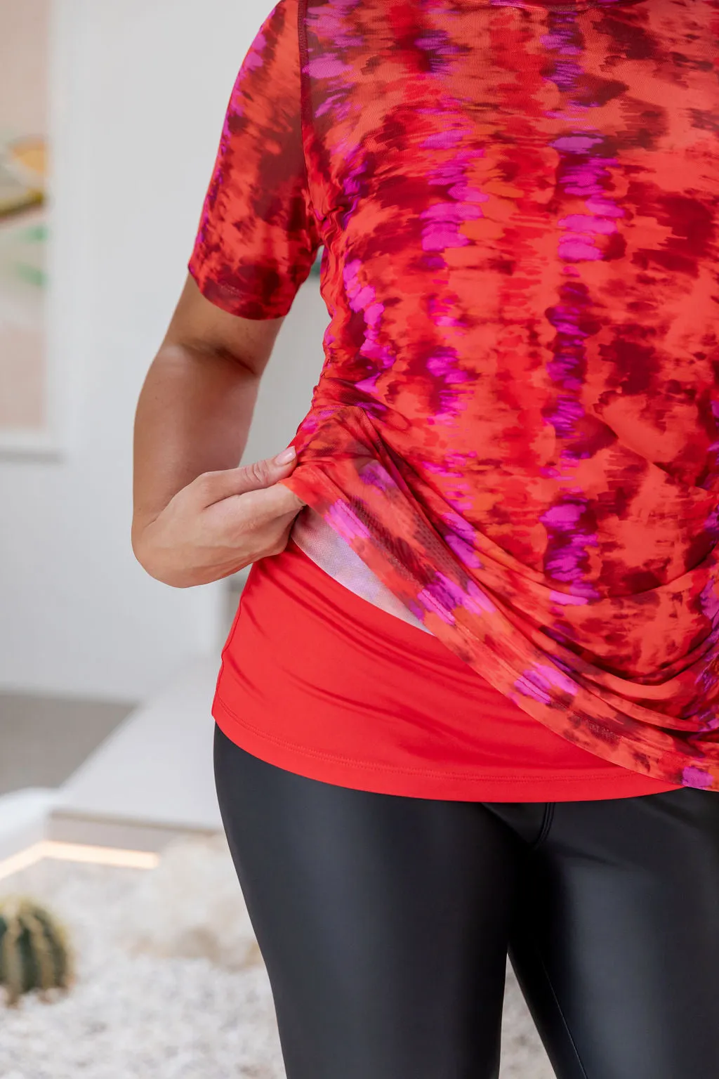 Darla Mesh Top in Red