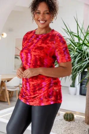 Darla Mesh Top in Red