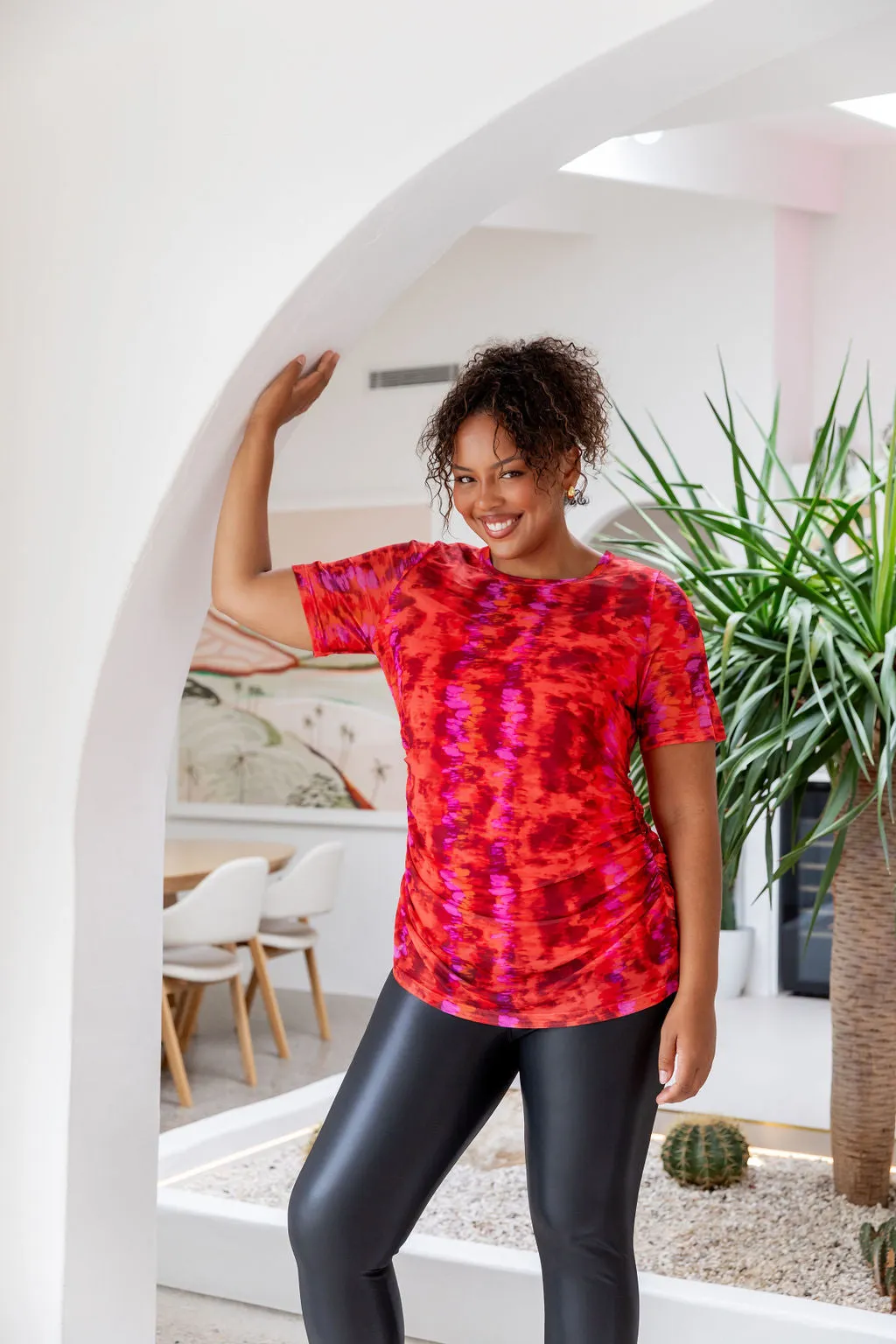 Darla Mesh Top in Red