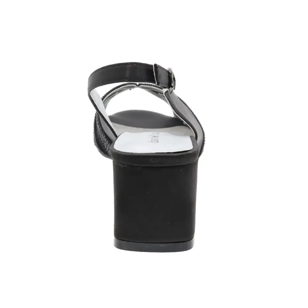 David Tate Desire Black Satin Heel Sandal (Women’s)