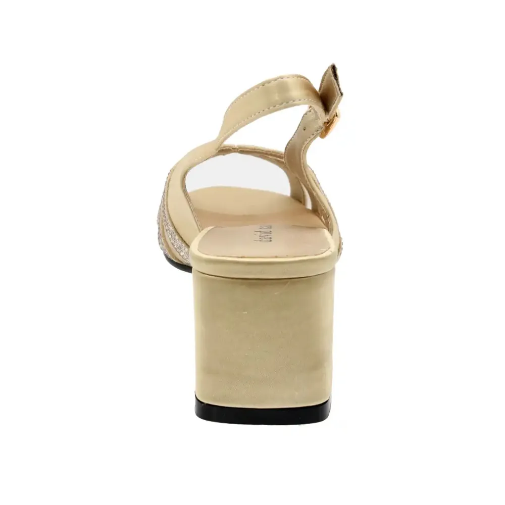 David Tate Desire Champagne Satin Heel Sandal (Women’s)