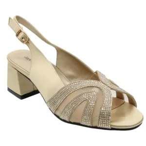 David Tate Desire Champagne Satin Heel Sandal (Women’s)