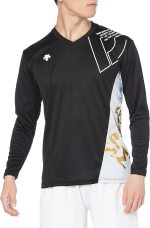 Descente Long Sleeve Volleyball Shirt, Sweat Absorbent, Quick Drying, Stretchy, Plastic Shirt