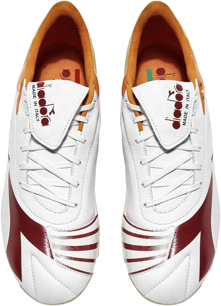 Diadora Maximus Elite ITA T SLX Men's Firm Ground Soccer Shoe - Premium Leather, Reversible Tongue, Ultra-Light Outsole, Crafted in Italy