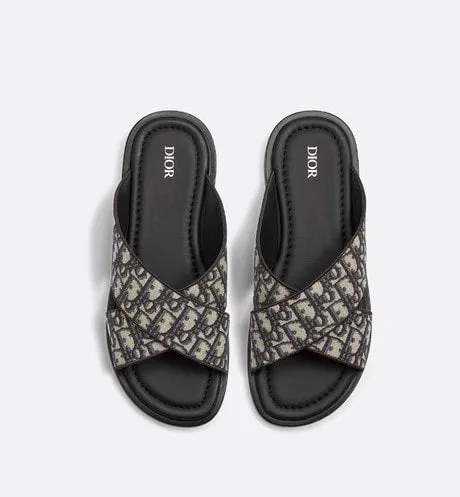 Dior Alias Sandal • Beige and Black Dior Oblique Jacquard