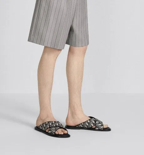Dior Alias Sandal • Beige and Black Dior Oblique Jacquard
