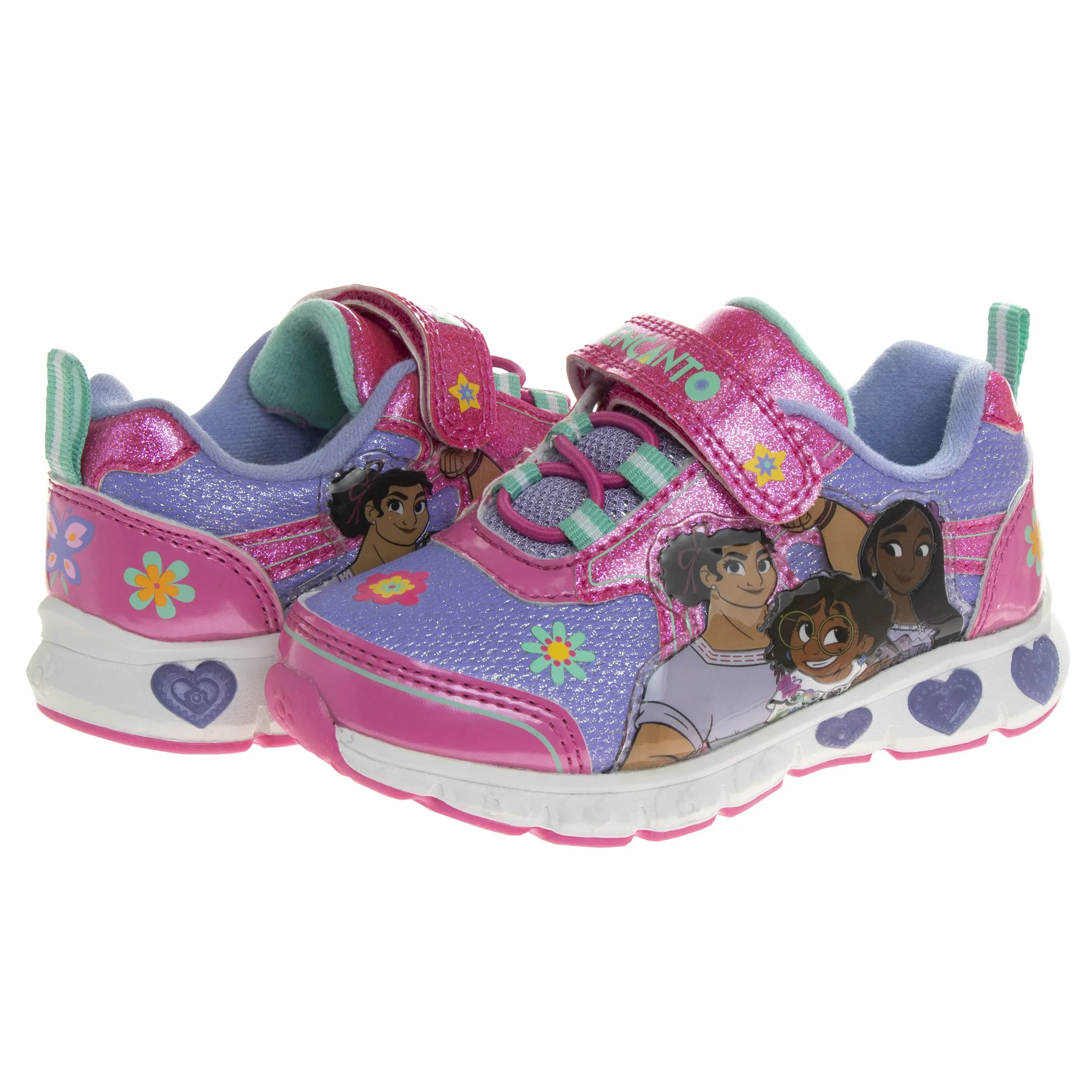 Disney Girls' Encanto Light Up Shoes - Mirabel LED Laceless Sneakers - (Size Toddler - Little Kids)