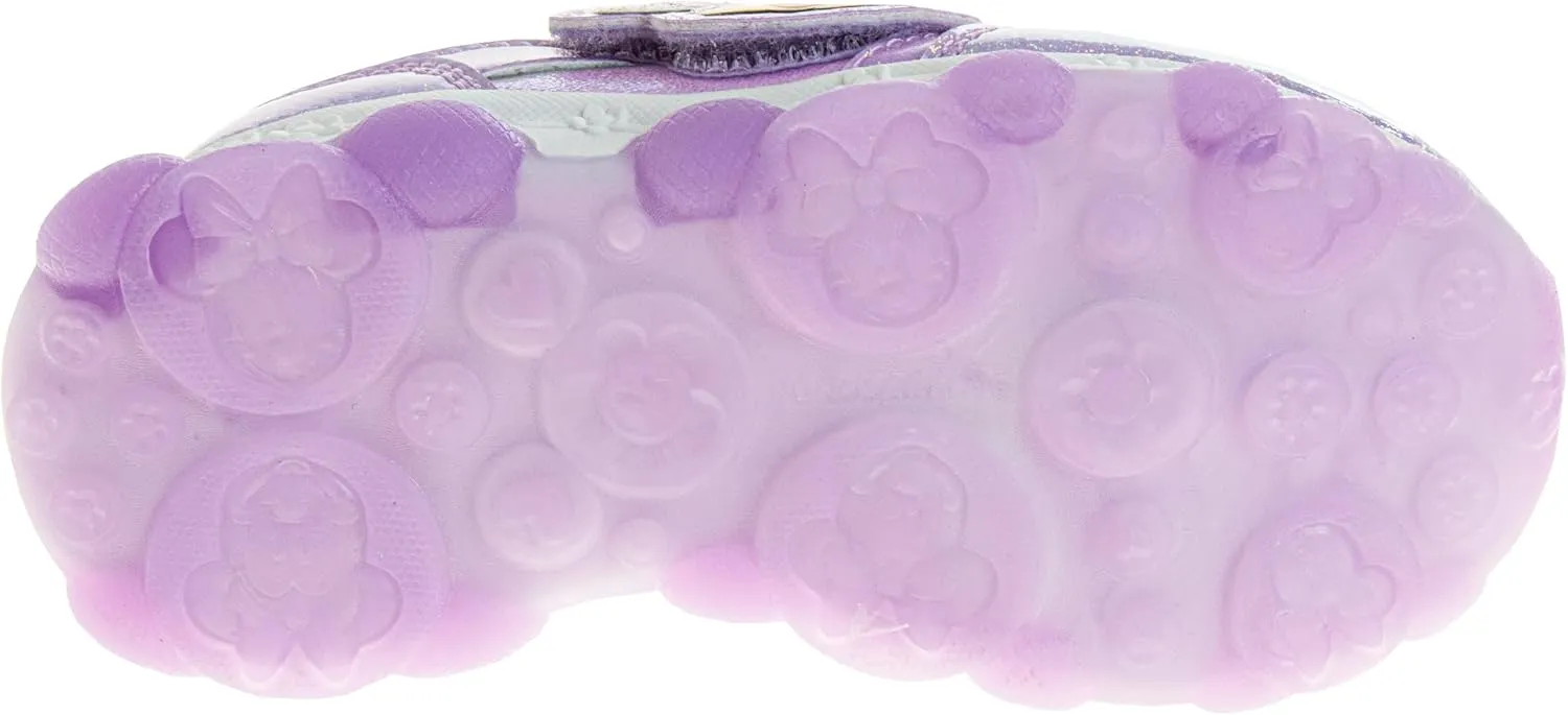 Disney Girls Minnie Mouse Light Up Laceless Running Shoes (Toddler/Little Girl)