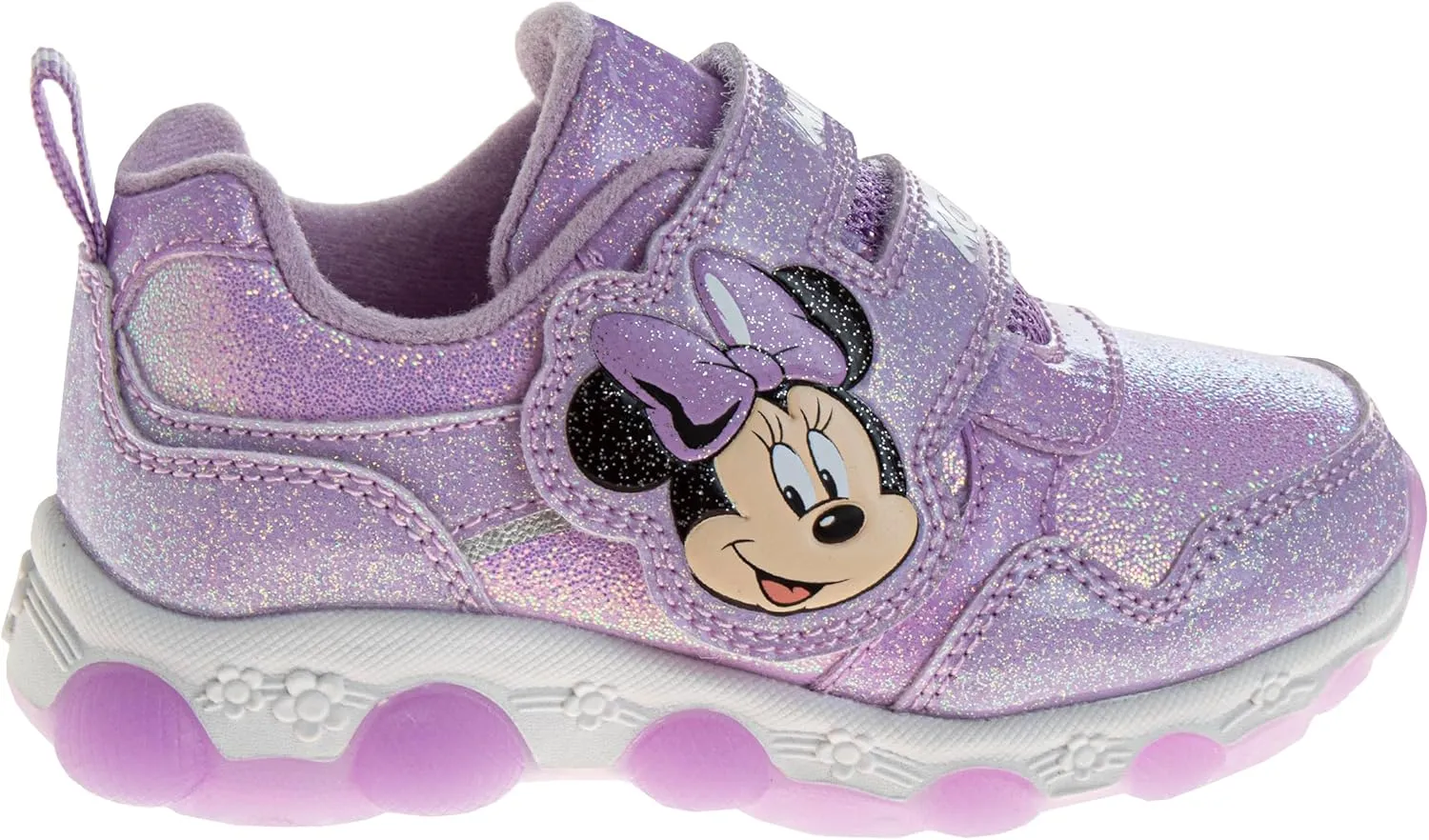 Disney Girls Minnie Mouse Light Up Laceless Running Shoes (Toddler/Little Girl)