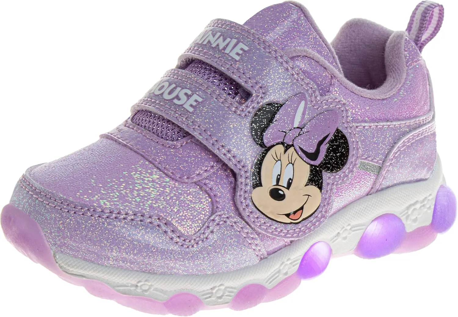 Disney Girls Minnie Mouse Light Up Laceless Running Shoes (Toddler/Little Girl)