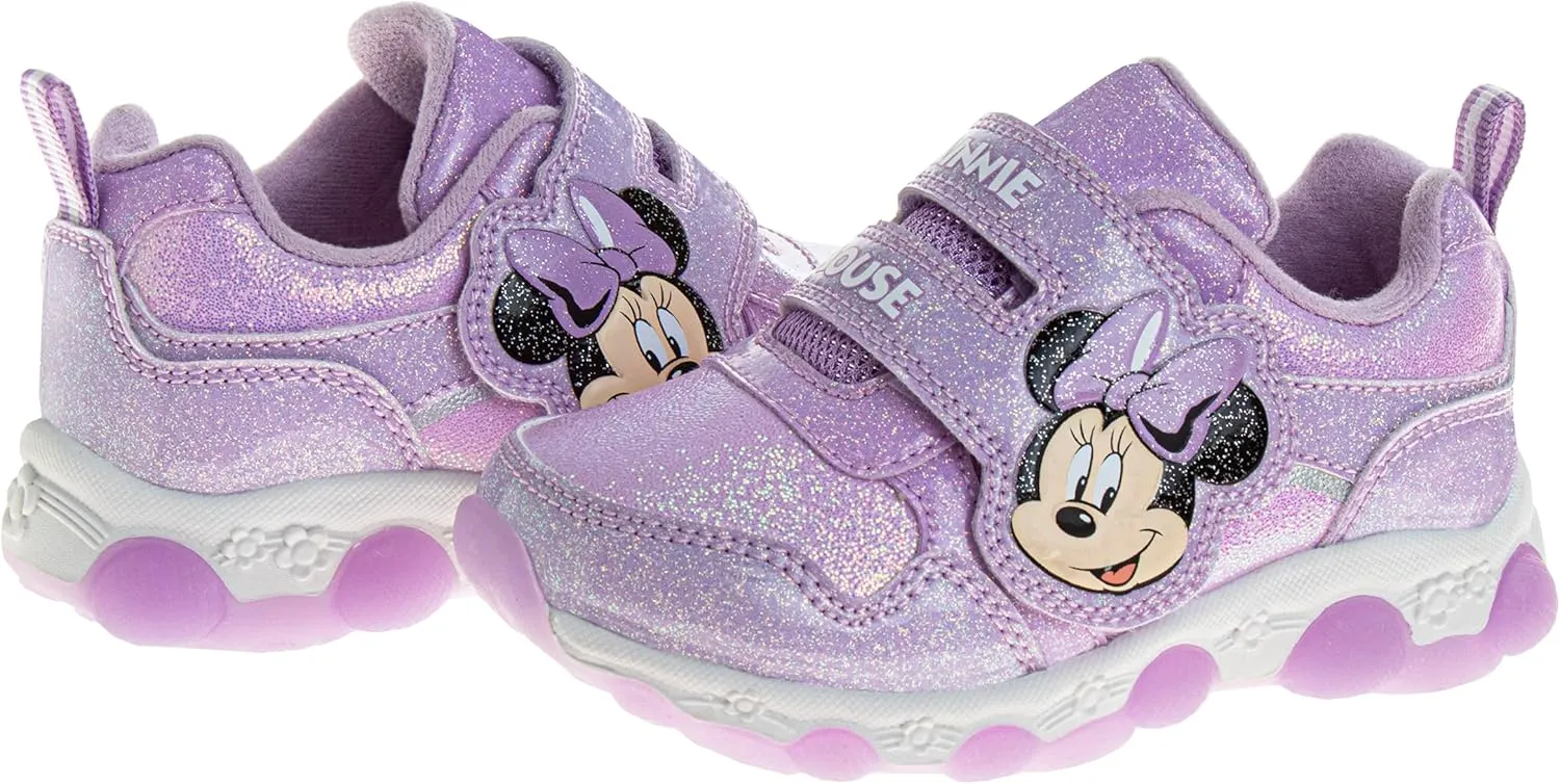 Disney Girls Minnie Mouse Light Up Laceless Running Shoes (Toddler/Little Girl)