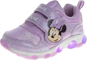 Disney Girls Minnie Mouse Light Up Laceless Running Shoes (Toddler/Little Girl)