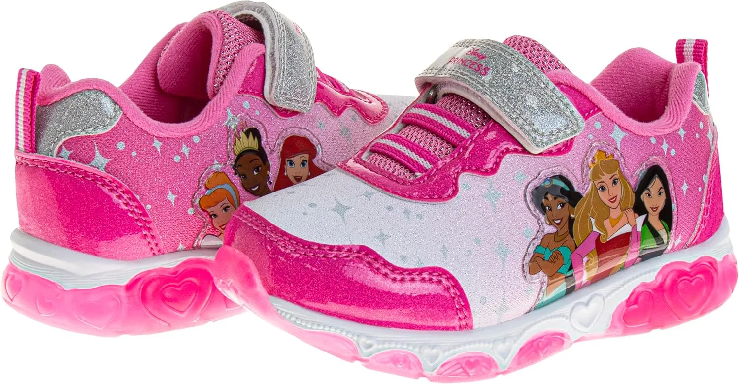 Disney Girls Princess Characters Light Up Laceless Shoes (Toddler/Little Girl)