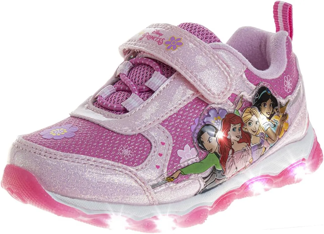 Disney Girls Princess Characters Light Up Laceless Shoes (Toddler/Little Girl)