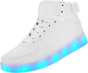 DIYJTS Kids LED Light Up Shoes, Fashion High Top LED Sneakers USB Rechargeable Glowing Luminous Shoes for Boys Girls Toddler Child