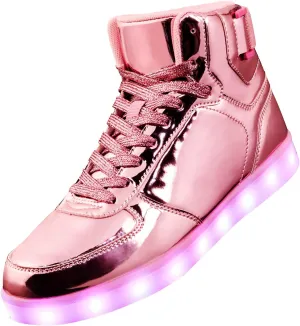 DIYJTS Unisex LED Light Up Shoes, Fashion High Top LED Sneakers USB Rechargeable Glowing Luminous Shoes for Men, Women, Teens