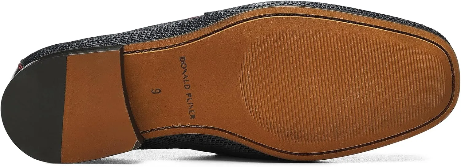 Donald Pliner Donnie Men’s Slip-On Loafer - Stacked Heel – Classic Dress Loafers for Men, Memory Foam Insole, Slip-On Shoes for Men, Comfortable Dress Shoes