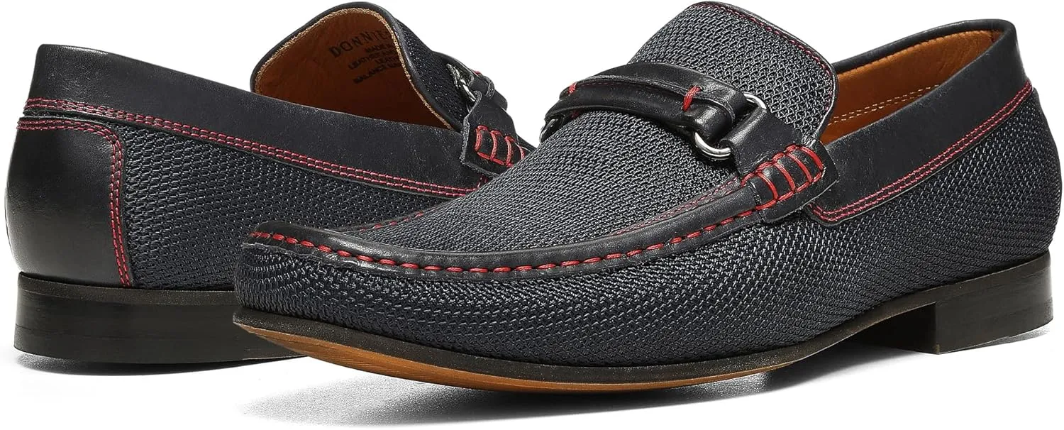 Donald Pliner Donnie Men’s Slip-On Loafer - Stacked Heel – Classic Dress Loafers for Men, Memory Foam Insole, Slip-On Shoes for Men, Comfortable Dress Shoes