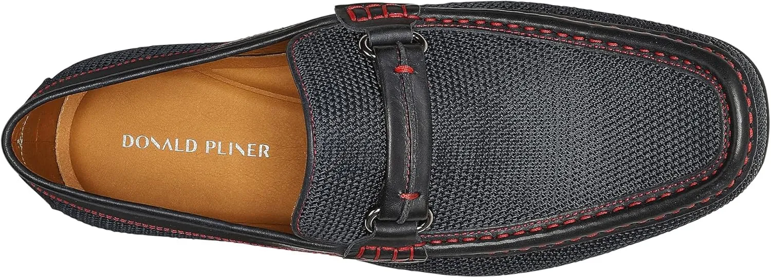 Donald Pliner Donnie Men’s Slip-On Loafer - Stacked Heel – Classic Dress Loafers for Men, Memory Foam Insole, Slip-On Shoes for Men, Comfortable Dress Shoes