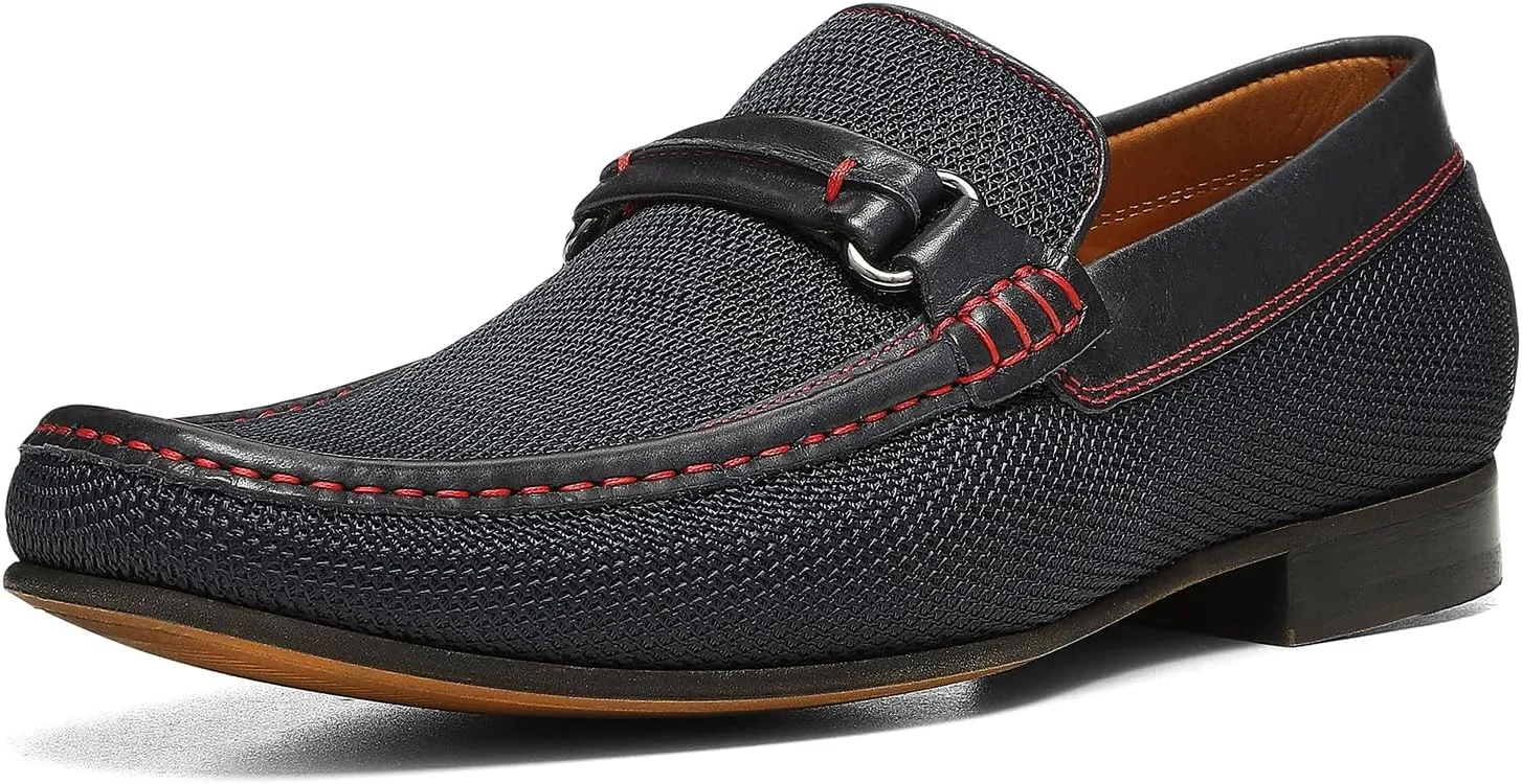 Donald Pliner Donnie Men’s Slip-On Loafer - Stacked Heel – Classic Dress Loafers for Men, Memory Foam Insole, Slip-On Shoes for Men, Comfortable Dress Shoes