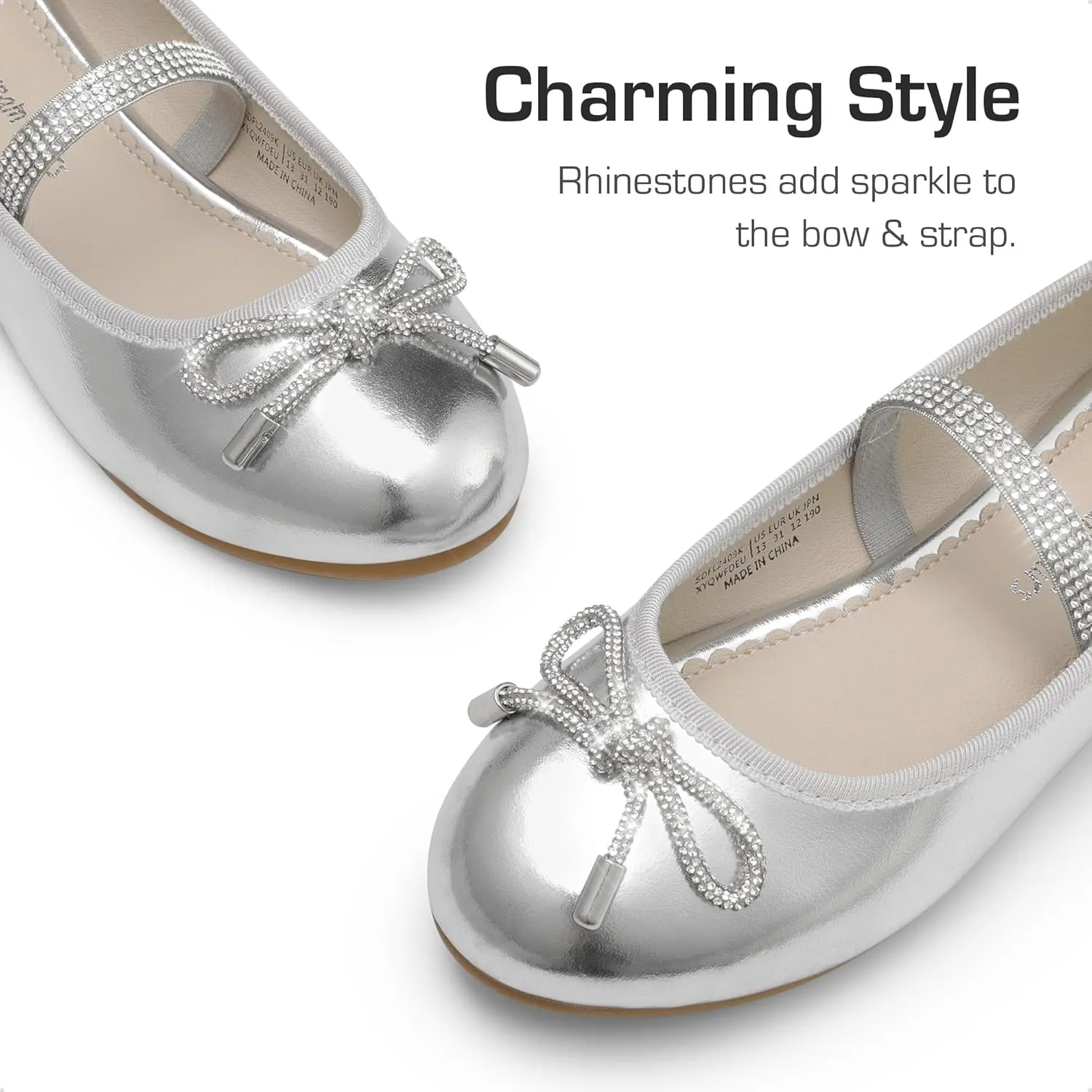 DREAM PAIRS Girls Dress Shoes Slip-on Flower Girl Ballet Flats for Party, Wedding, Performance, Prom, Graduation