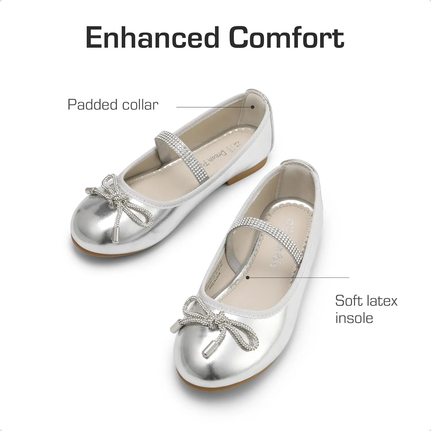 DREAM PAIRS Girls Dress Shoes Slip-on Flower Girl Ballet Flats for Party, Wedding, Performance, Prom, Graduation