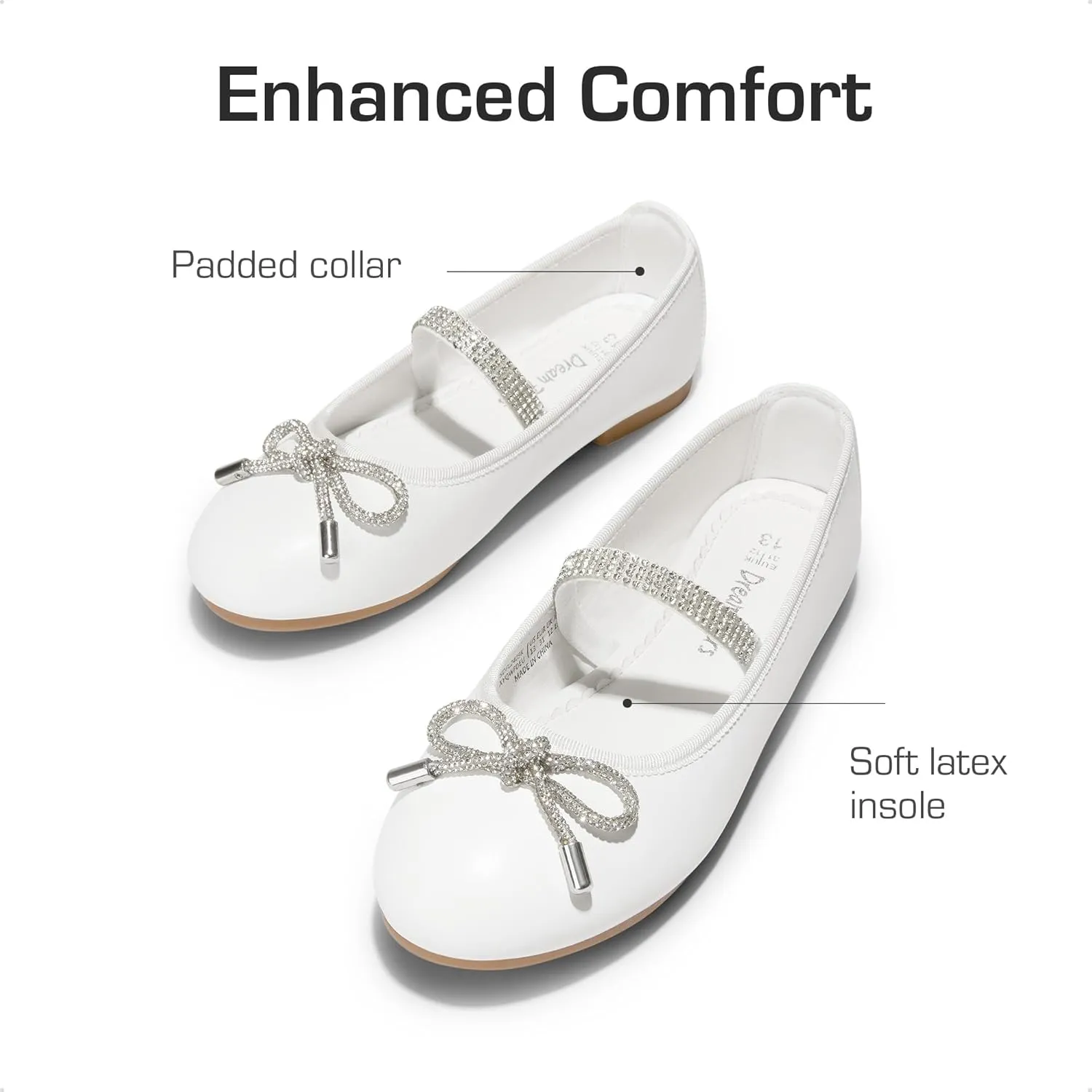 DREAM PAIRS Girls Dress Shoes Slip-on Flower Girl Ballet Flats for Party, Wedding, Performance, Prom, Graduation