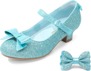 DREAM PAIRS Girls Dress Shoes Toddler Little Girls Heels Mary Jane Princess Shoes with Interchangeable Bow for Flower Girl Wedding Party