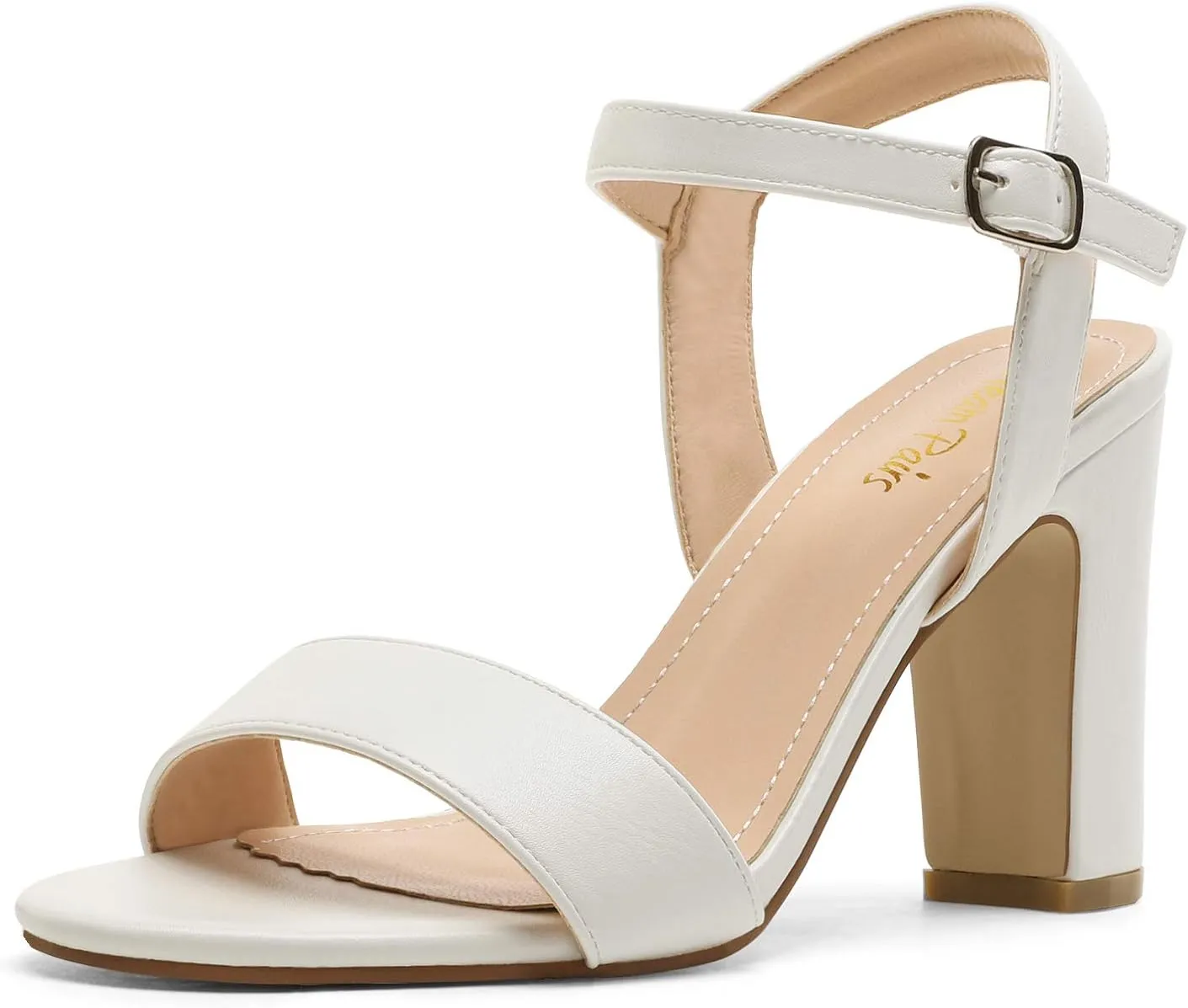 DREAM PAIRS Women's Chunky Heels Open Toe Ankle Strap High Block Comfy Dress Heel Sandals Pumps Shoes